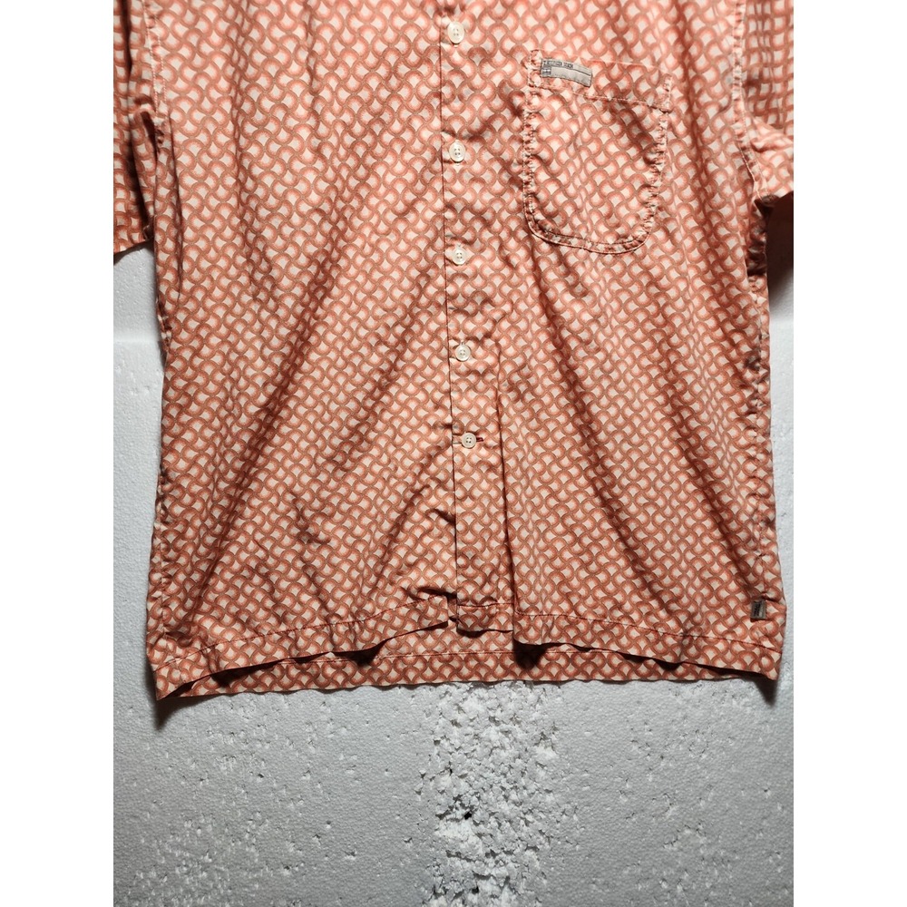 Tommy Hilfiger Jeans Shirt Mens Large Short Sleeve Peach Button Up Collared - Picture 3 of 16